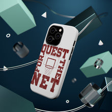 DistinctInk ToughCase for Apple iPhone, Compatible with MagSafe Charging - Quest For The Net Basketball