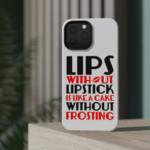 DistinctInk ToughCase for Apple iPhone, Compatible with MagSafe Charging - Lips Without Lipstick Cake Without Frosting