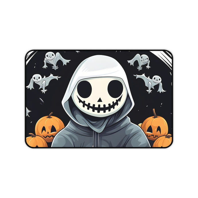 DistinctInk Desk Mat with Skeleton Ghost and Pumpkin Design for Halloween
