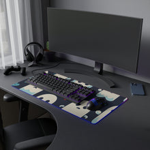 DistinctInk LED Gaming Mouse Pad with Skelephants and Ghostly Ghouls Design for Halloween