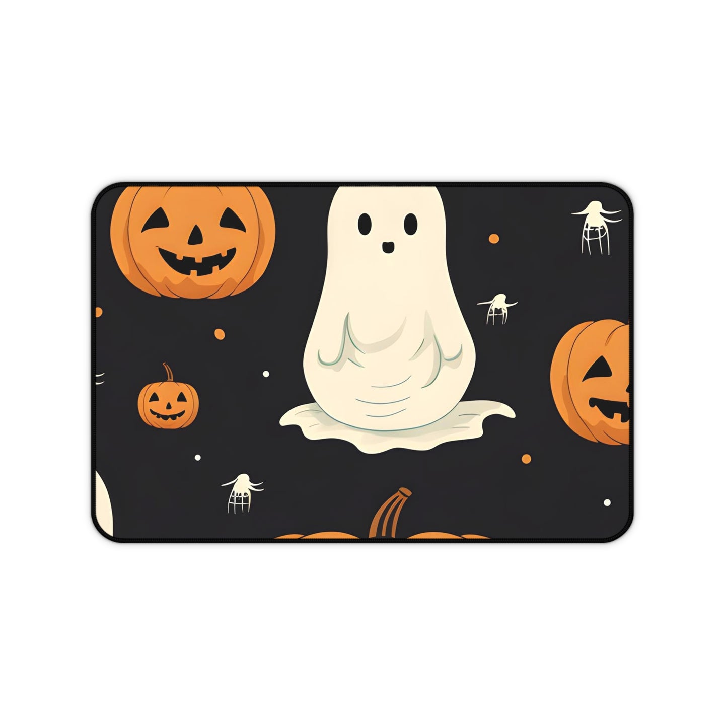 DistinctInk Desk Mat with Spooky Skeleton Pumpkin Patch Design for Halloween