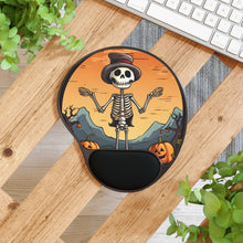 DistinctInk Mouse Pad with Wrist Rest  with Skelefun Halloween Design for Halloween