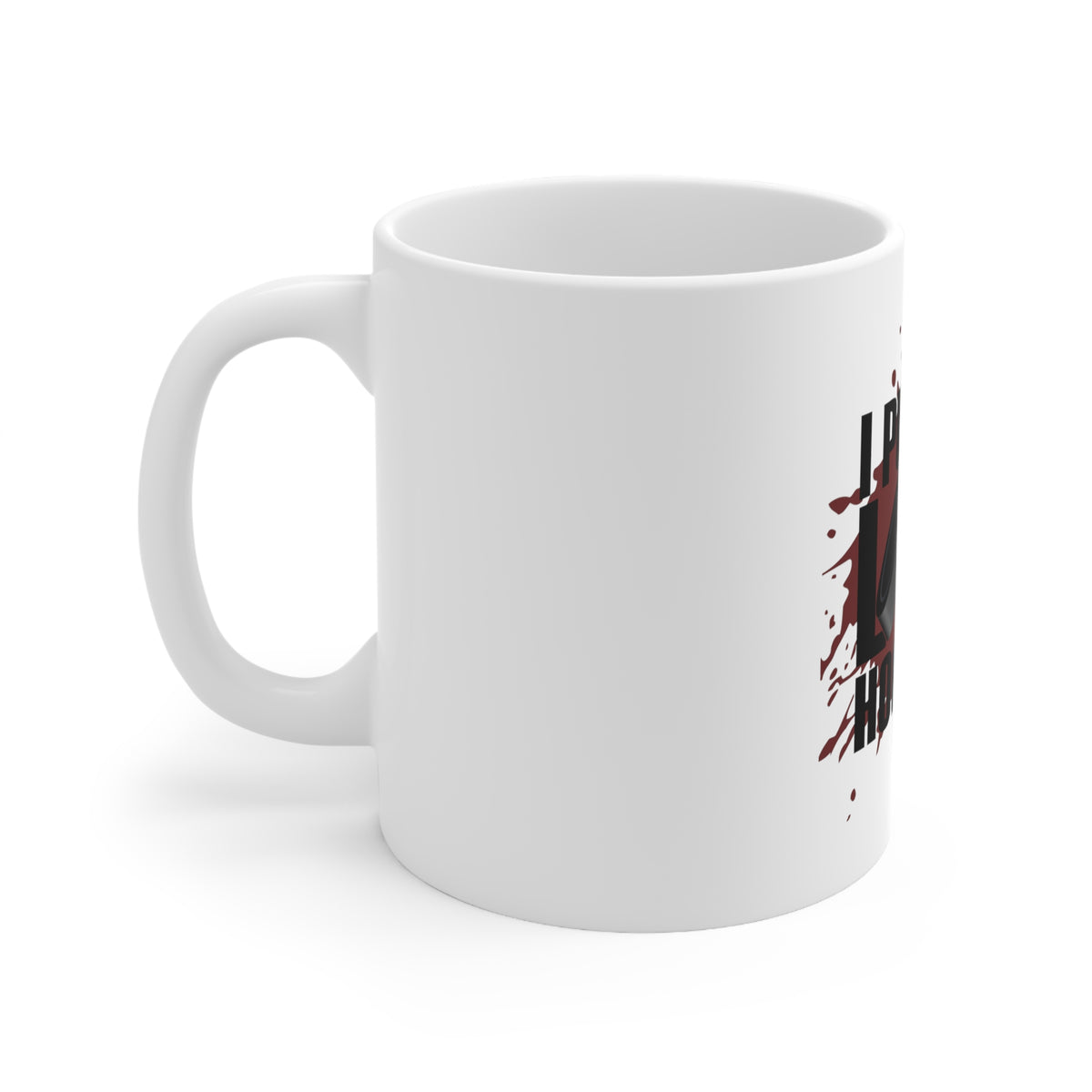 Glossy White Coffee / Tea Mug - I Puckin' Love Hockey, view 2