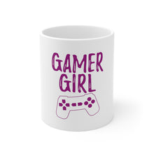 DistinctInk Glossy White Coffee / Tea Mug - Gamer Girl - Video Games
