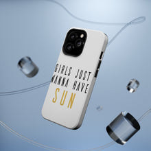DistinctInk ToughCase for Apple iPhone, Compatible with MagSafe Charging - Girls Just Wanna Have Sun