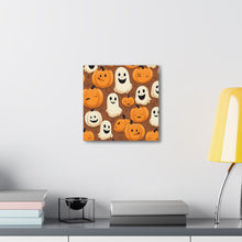 DistinctInk Canvas Wall Art with "Boo-ttifull Skeleton Cartoon Pattern Pumpkin" for Halloween