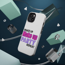 DistinctInk ToughCase for Apple iPhone, Compatible with MagSafe Charging - Wake Up Make Up Party Repeat