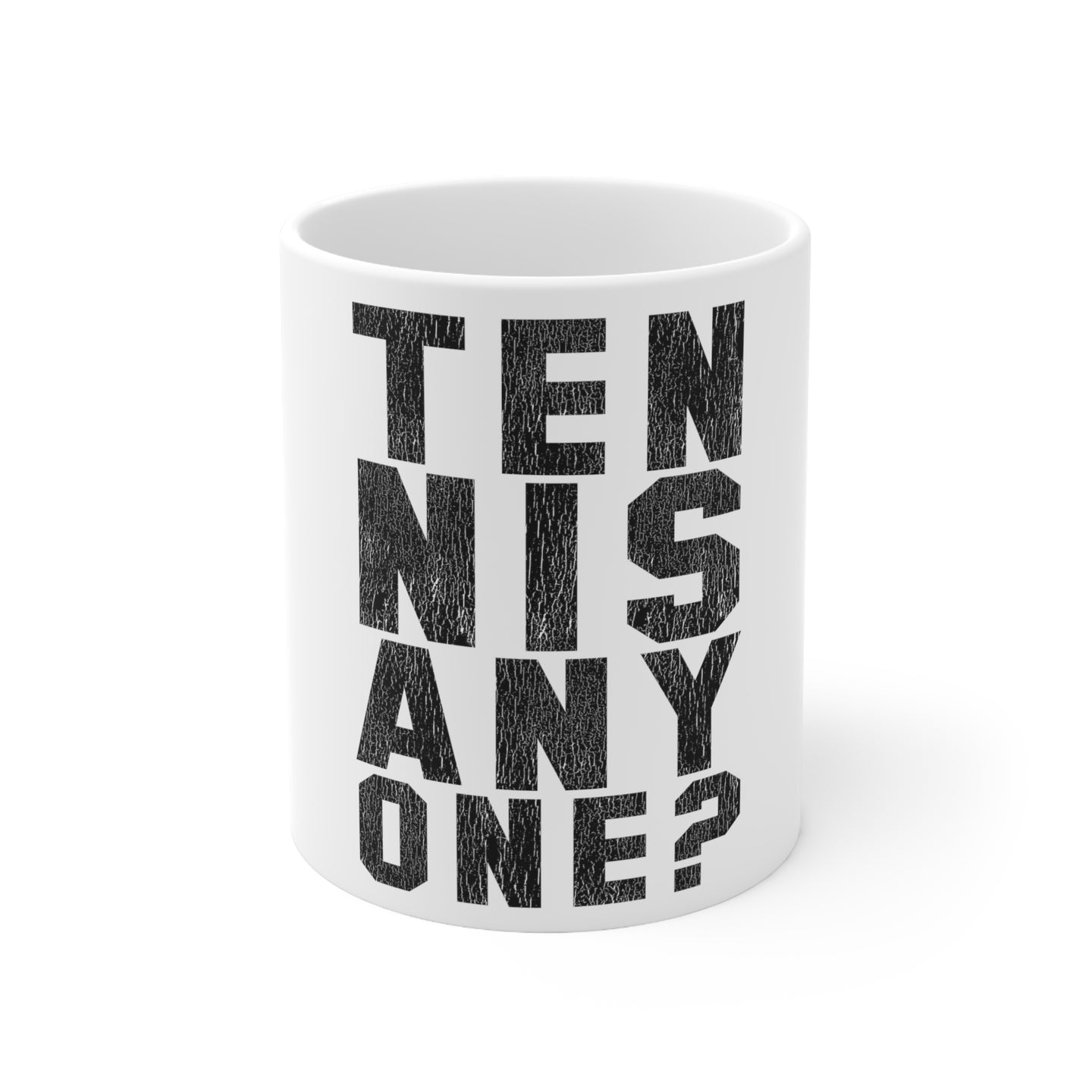 DistinctInk Glossy White Coffee / Tea Mug - Tennis Anyone?