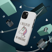DistinctInk ToughCase for Apple iPhone, Compatible with MagSafe Charging - I Believe in Unicorns