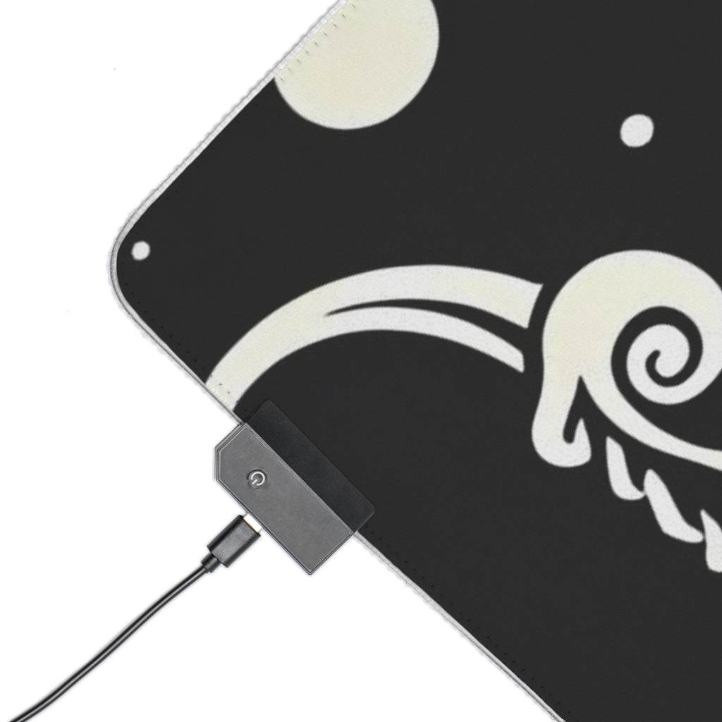 LED Gaming Mouse Pad with Ghost Skeleton Cartoon Pumpkins Design for Halloween, view 12