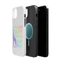 DistinctInk ToughCase for Apple iPhone, Compatible with MagSafe Charging - Just a Giraffe Trapped in a Human Body