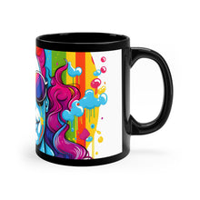 DistinctInk Black Coffee Mug - Leading with Courage and Grace for LGBTQ+ Pride