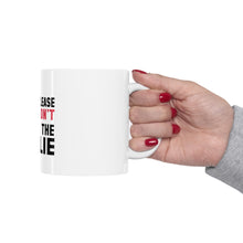 DistinctInk Glossy White Coffee / Tea Mug - Please Don't Feed the Goalie