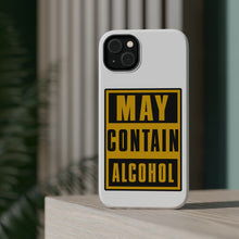 DistinctInk ToughCase for Apple iPhone, Compatible with MagSafe Charging - May Contain Alcohol Warning Sign