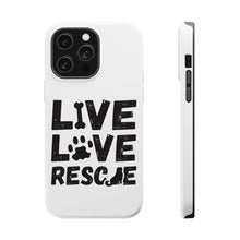 DistinctInk ToughCase for Apple iPhone, Compatible with MagSafe Charging - Live Love Rescue - Dog Paw