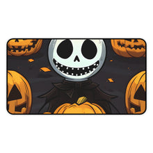 DistinctInk Desk Mat with Ghastly Skeleton Pumpkins Design for Halloween