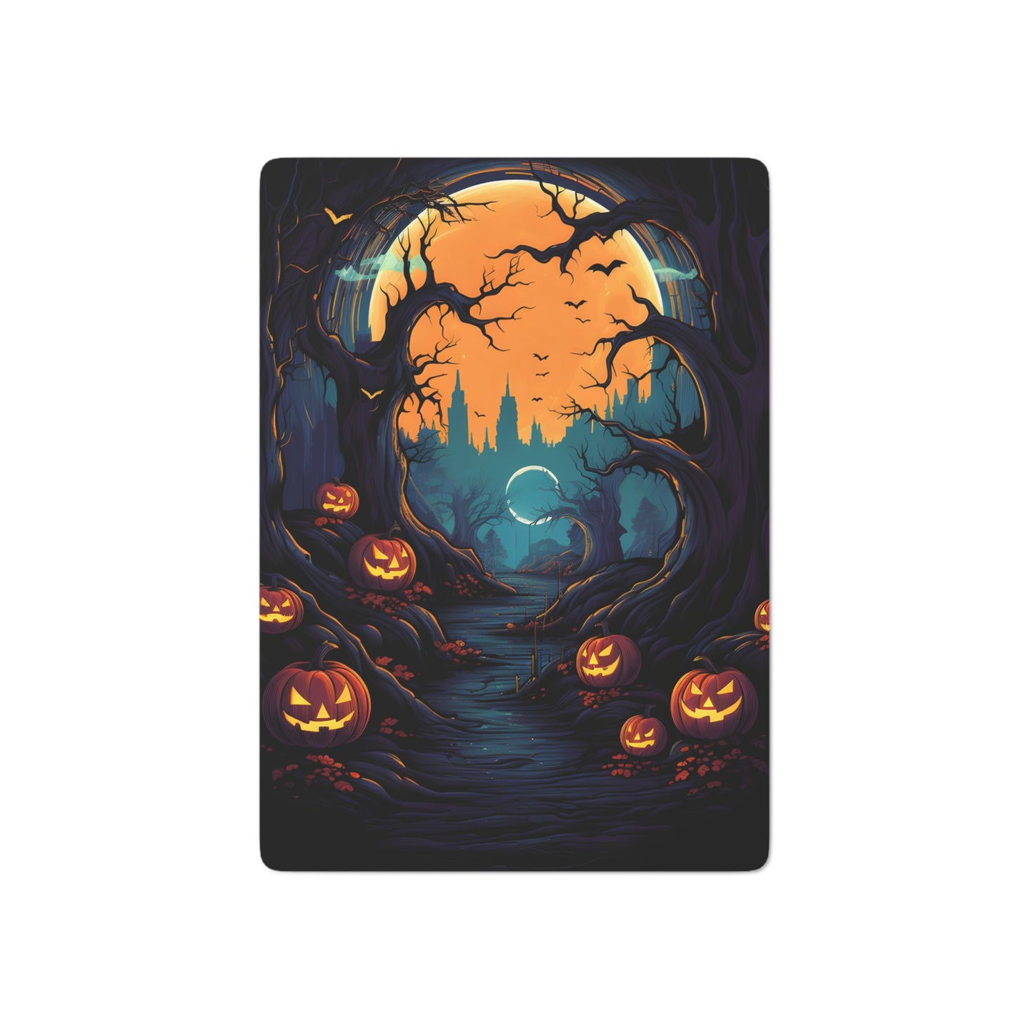 DistinctInk Playing / Poker Cards with Haunted Evening Nightmare Design for Halloween