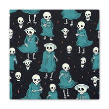 DistinctInk Canvas Wall Art with Haunted Skeleton Crew for Halloween