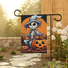 DistinctInk Garden & House Banner / Flag with Haunted Jack-O'-Skeleton Design for Halloween