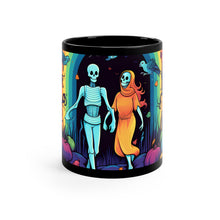 DistinctInk Black Coffee Mug - The Enduring Beauty of Writing for Halloween LGBTQ+ Pride