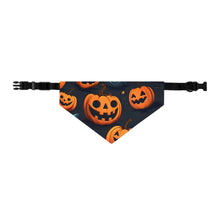 DistinctInk Adjustable Pet Banana Collar with Nightly Fright of Bats and Ghouls Design for Halloween