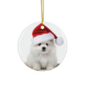 Hanging Ceramic Christmas Tree Ornament with Gold String - Pumik Puppy Design