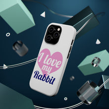 DistinctInk ToughCase for Apple iPhone, Compatible with MagSafe Charging - I Love My Rabbit