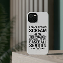 DistinctInk ToughCase for Apple iPhone, Compatible with MagSafe Charging - Baseball Season Scream at my TV