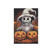 DistinctInk Garden & House Banner / Flag with Trick or Treat Ghost-O-Lantern Design for Halloween