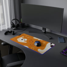 DistinctInk LED Gaming Mouse Pad with Ghost Skeleton Pumpkin Pattern Design for Halloween