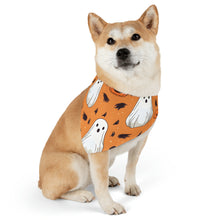 DistinctInk Adjustable Pet Banana Collar with Ghost Skeleton Cartoon Pumpkin Design for Halloween
