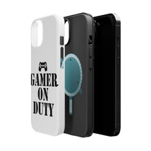 DistinctInk ToughCase for Apple iPhone, Compatible with MagSafe Charging - Gamer on Duty Video Games