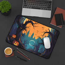 DistinctInk Desk Mat with Haunted Evening Nightmare Design for Halloween