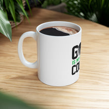 DistinctInk Glossy White Coffee / Tea Mug - Golf Is MY Favorite Course