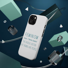 DistinctInk ToughCase for Apple iPhone, Compatible with MagSafe Charging - Feminism Definition Women Are People