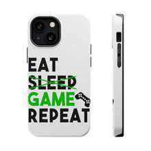 DistinctInk ToughCase for Apple iPhone, Compatible with MagSafe Charging - Eat Game Repeat - Video Games Gamer