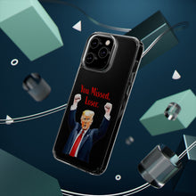 DistinctInk Clear Case for Apple iPhone or Samsung Galaxy - Trump "You Missed, Loser" Cartoon Design