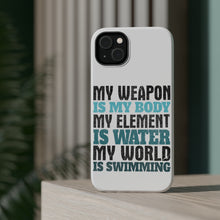 DistinctInk ToughCase for Apple iPhone, Compatible with MagSafe Charging - Swimming My Weapon is My Body Water