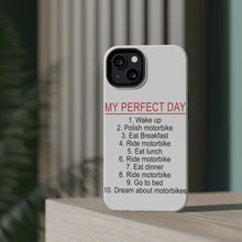 DistinctInk ToughCase for Apple iPhone, Compatible with MagSafe Charging - My Perfect Day - Motorbike Motorcycle