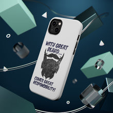 DistinctInk ToughCase for Apple iPhone, Compatible with MagSafe Charging - With Great Beard Comes Great Responsibility