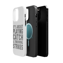 DistinctInk ToughCase for Apple iPhone, Compatible with MagSafe Charging - It's About Playing Catch & Throwing Strikes