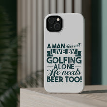 DistinctInk ToughCase for Apple iPhone, Compatible with MagSafe Charging - Live By Golfing Alone Need Beer Too