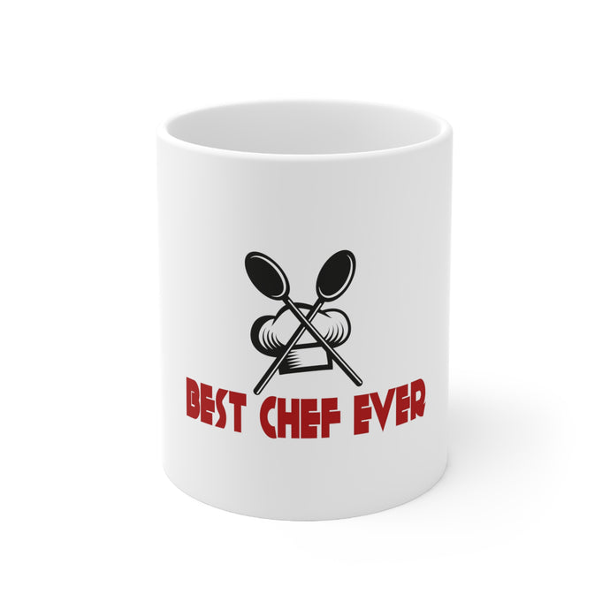 DistinctInk Glossy White Coffee / Tea Mug - Best Chef Ever