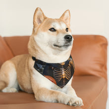 DistinctInk Adjustable Pet Banana Collar with Skellington's Spooky Soiree Design for Halloween