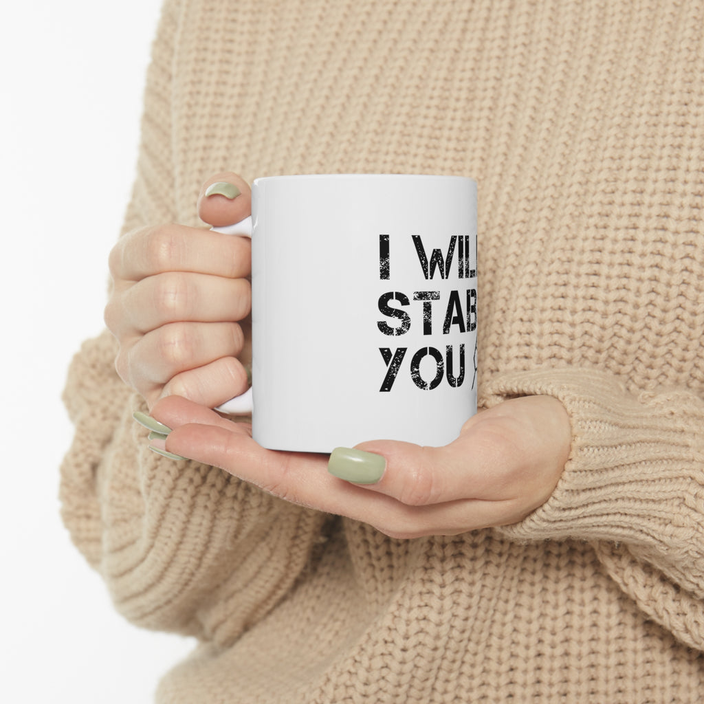 Glossy White Coffee / Tea Mug - I Will Stab You Nurse Needle, view 10