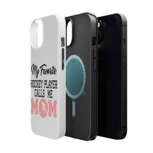 DistinctInk ToughCase for Apple iPhone, Compatible with MagSafe Charging - My Favorite Hockey Player Calls Me Mom