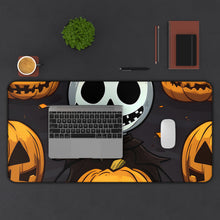 DistinctInk Desk Mat with Ghastly Skeleton Pumpkins Design for Halloween