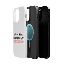 DistinctInk ToughCase for Apple iPhone, Compatible with MagSafe Charging - Rain or Shine I'll Always Be Here. Pinky Promise