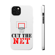 DistinctInk ToughCase for Apple iPhone, Compatible with MagSafe Charging - Cut the Net Basketball