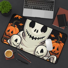 DistinctInk Desk Mat with Ghost Skeleton Pumpkin Pattern Design for Halloween